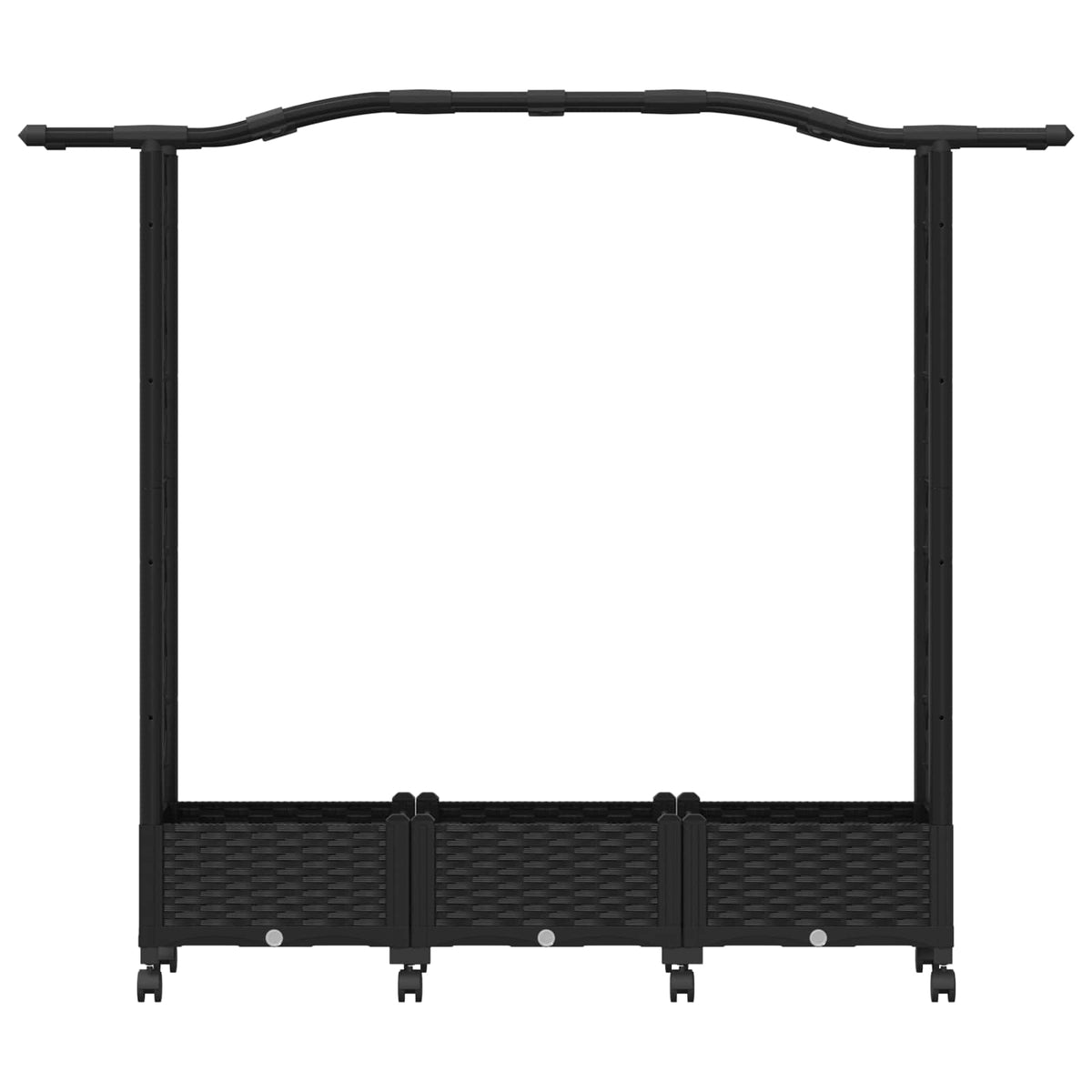 Cama Elevada Con Trellis Y Techo Negro 169 X 40 X 129 Cm Pp_3