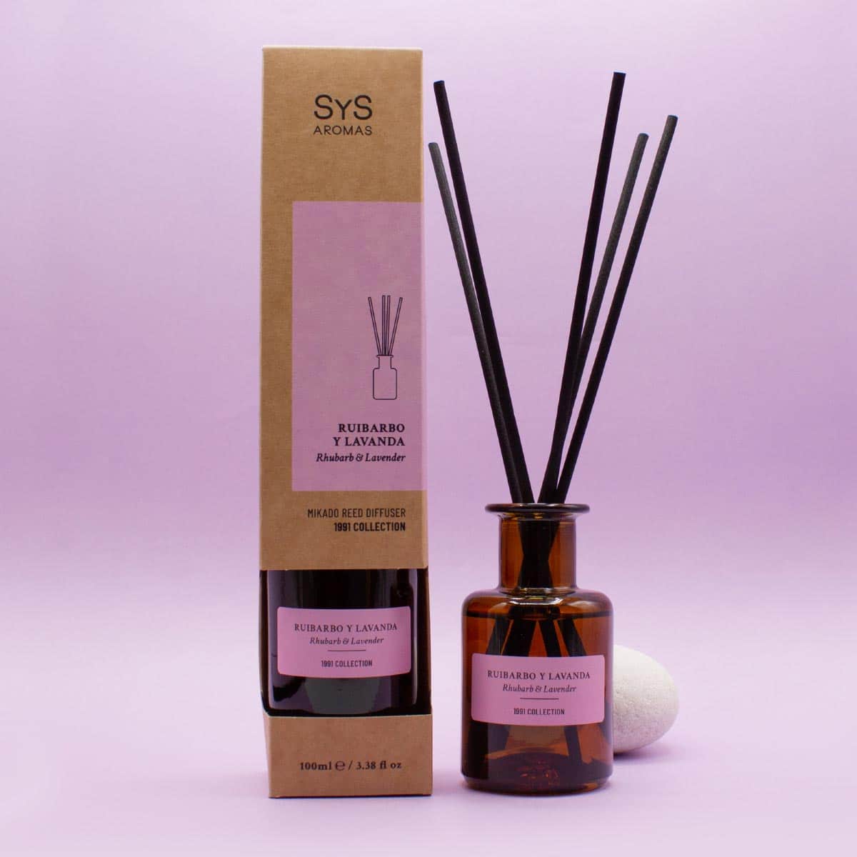 Ambientador Mikado Ruibarbo y Lavanda 1991 100 ml | Difusor de Varillas | Fragancia Fresca y Relajante | Hogar_1