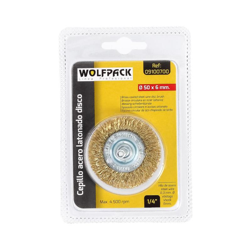 Cepillo Acero Latonado Para Taladro. Disco Ø 50 Mm. Espiga 1/4 Cepillo Taladro Alambre Latón, Cepillo Limpieza, Cepillo Pulir.