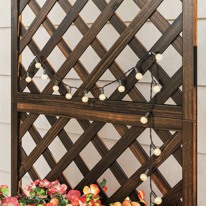 Outsunny Jardinera Con Enrejado De Madera Para Plantas Flores 72,5x31,5x149,5 Cm_4