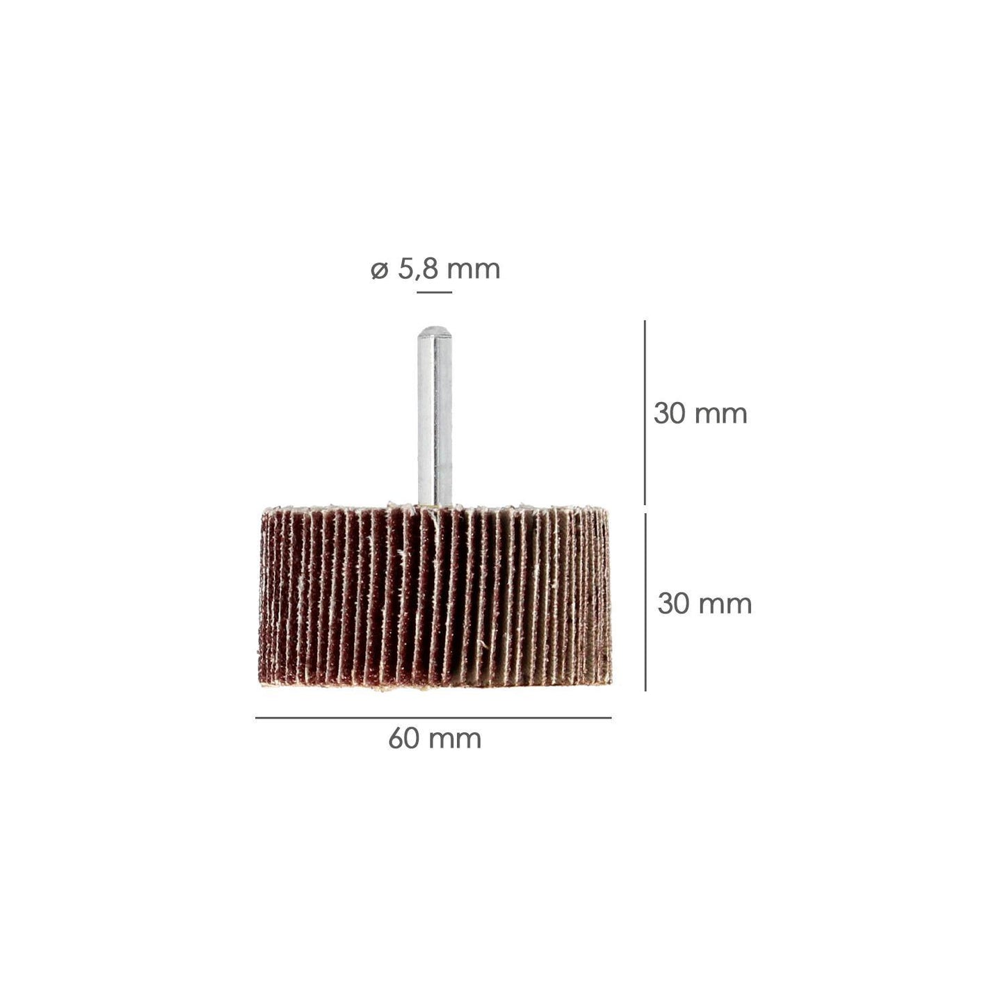 Abanico Lija Grano 80 Medida Ø 60 X 30 Mm. Disco Abrasivo Laminas, Ruedas Mil Hojas, Ruedas Abrasivas,lijado,desbaste,pulir_1