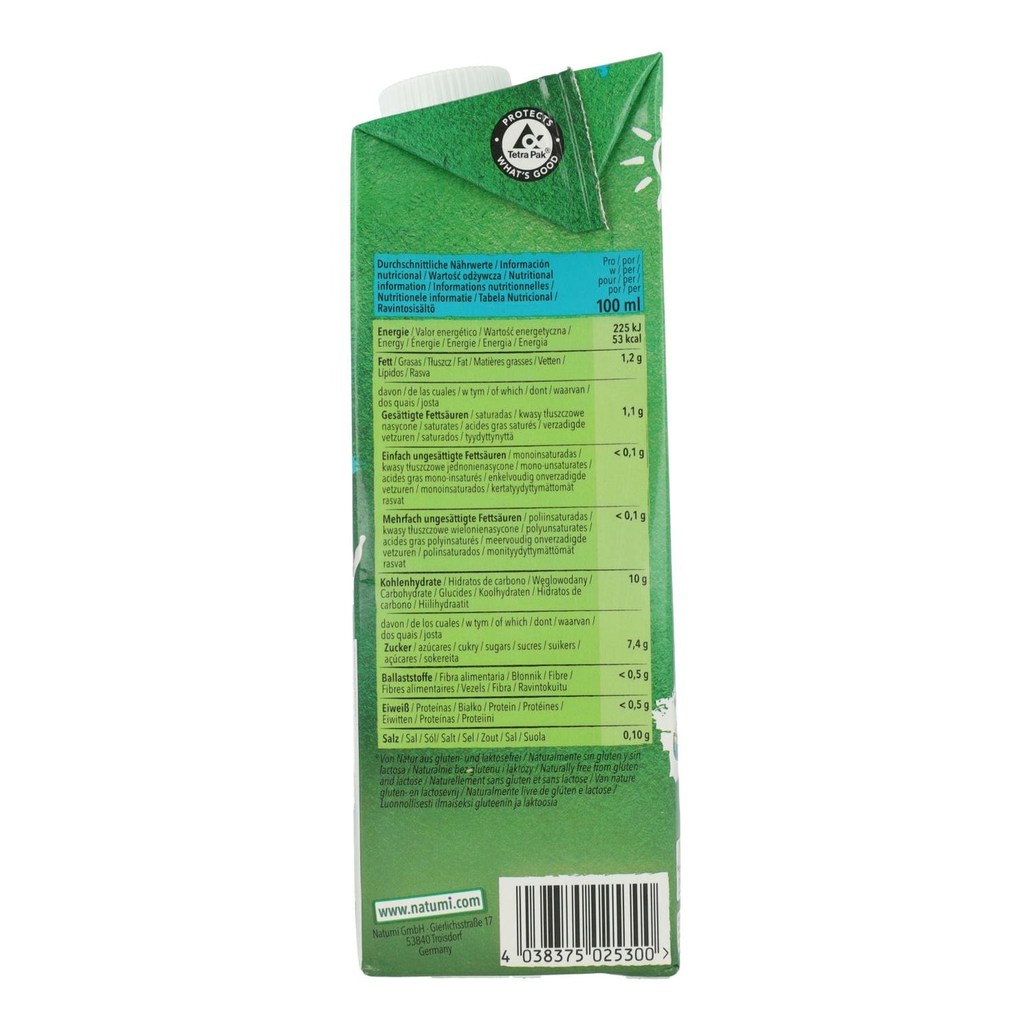 Pack de 12 Bebidas Biológicas de Coco e Arroz Natumi 1 L