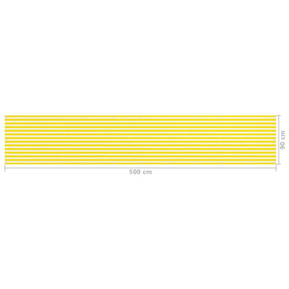 Vidaxl Toldo Para Balcón Hdpe Amarillo Y Blanco 90x500 Cm_2