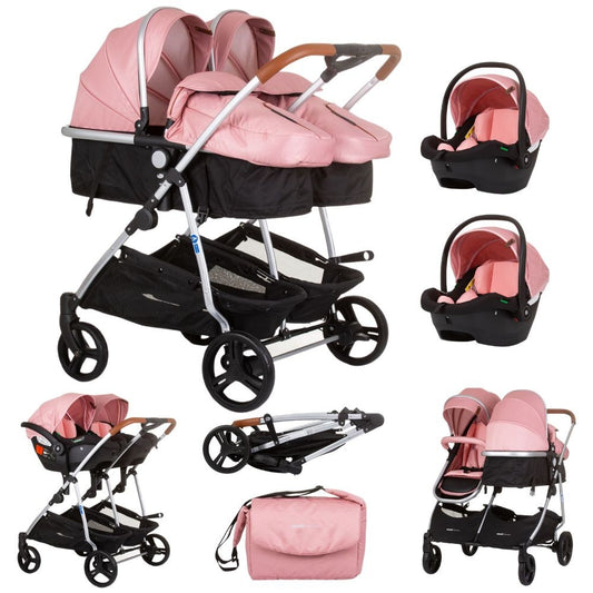 Carrito De Bebé Gemelar Dúo Smart Con 2 Grupo 0+ Flamingo_0
