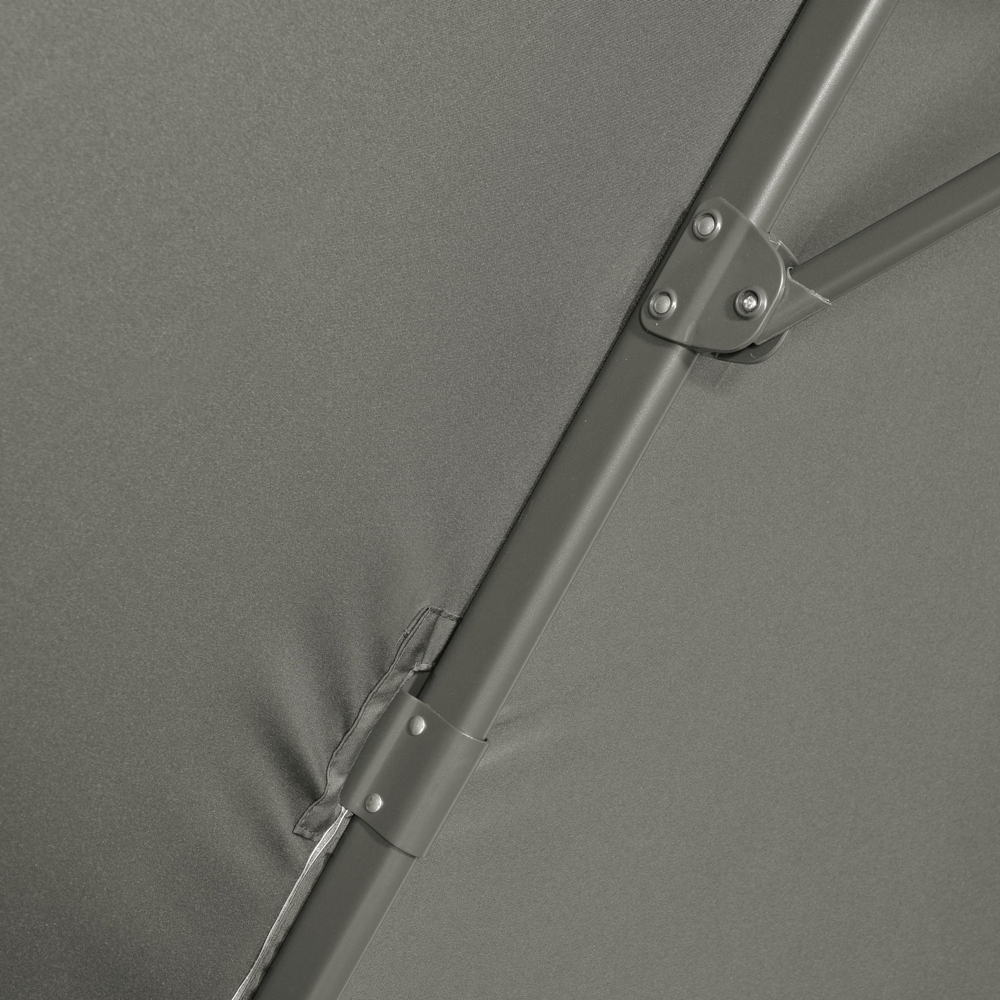 Outsunny Sombrilla De Jardín De Aluminio Ø300x250 Cm Con Manivela Gris_3