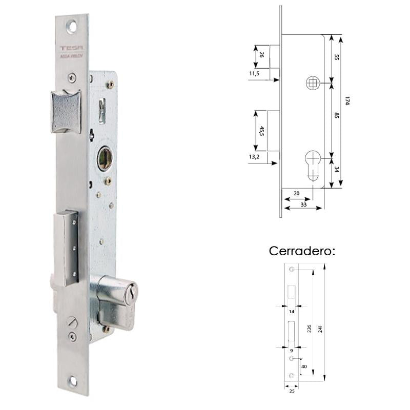 Cerradura Tesa 2210/28/ai    Sin Gancho_1