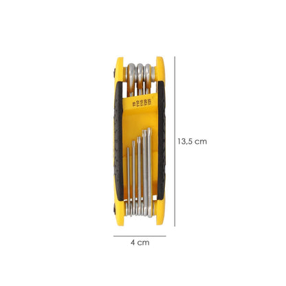Juego Llaves Torx Plegable  8 Piezas Inviolable, Llave Torx Hexagonal, Llave Estrella, Llave Allen Estrella_3