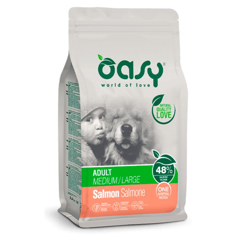 Pienso Oasy One Pro Para Perro Adulto M/l De Salmon 12kg_0