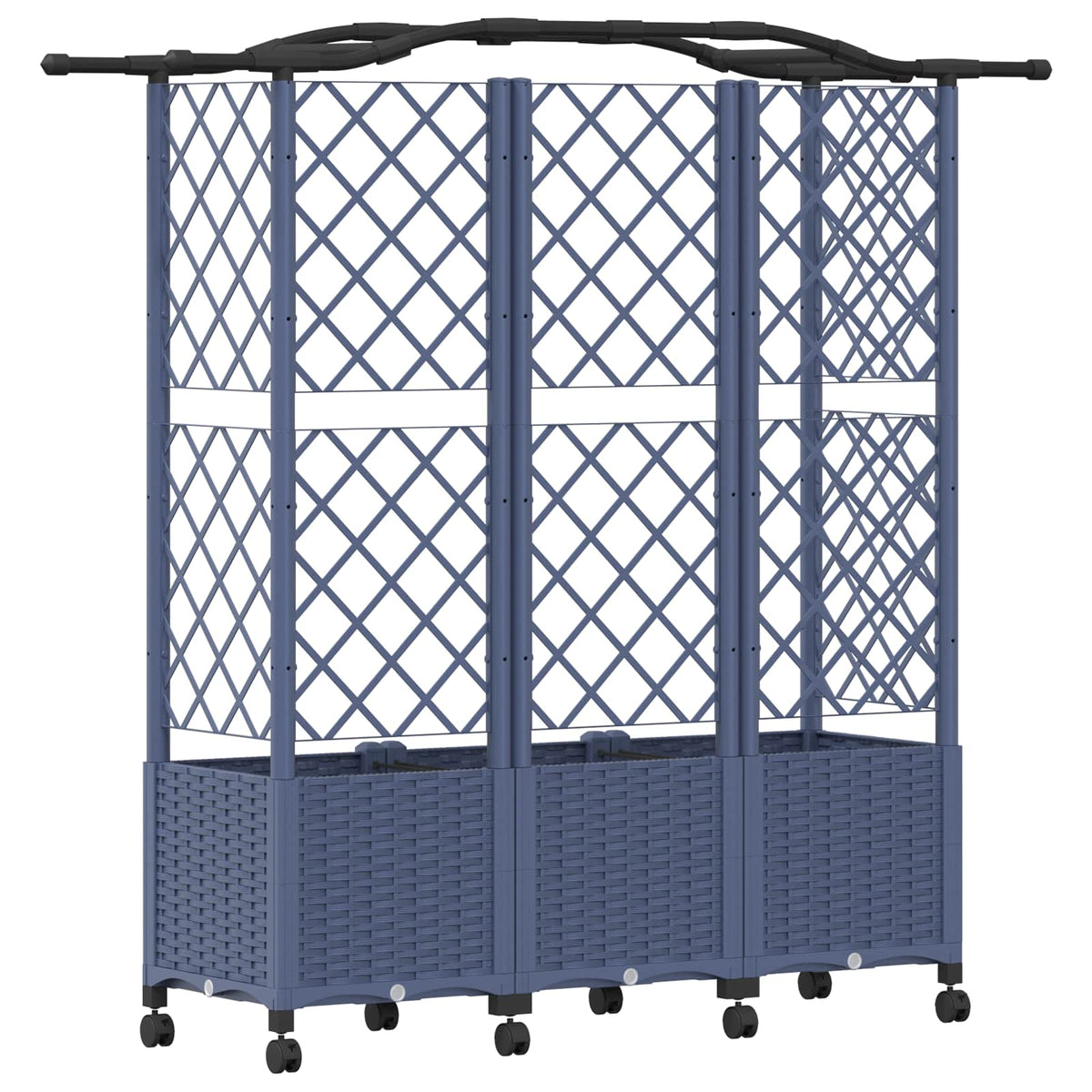 Cama Elevada Con Trellis Y Techo Gris 163 X 40 X 144 Cm Pp_4