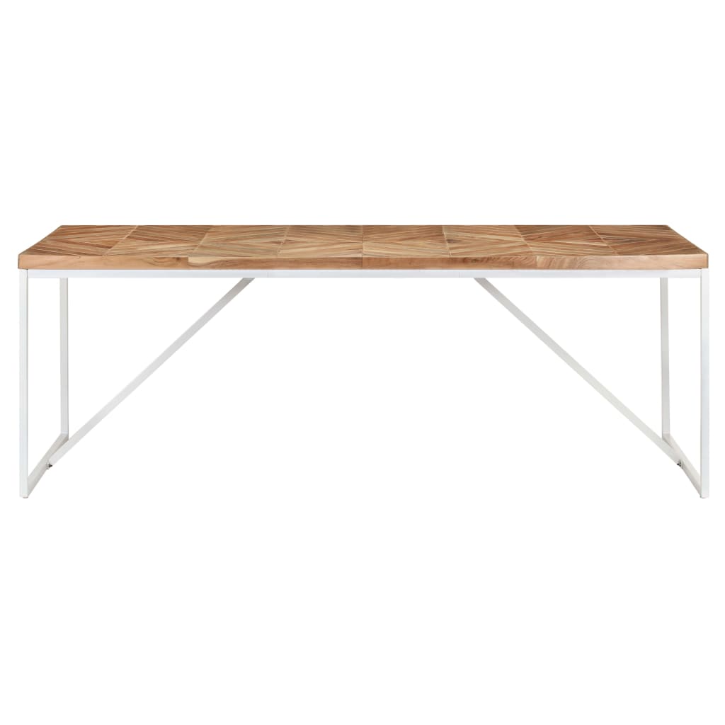Mesa De Comedor Madera Maciza De Acacia Y Mango 200x90x76 Cm_0