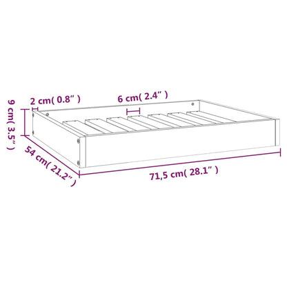 Vidaxl Cama Para Perros Madera Maciza De Pino Gris 71,5x54x9 Cm_2