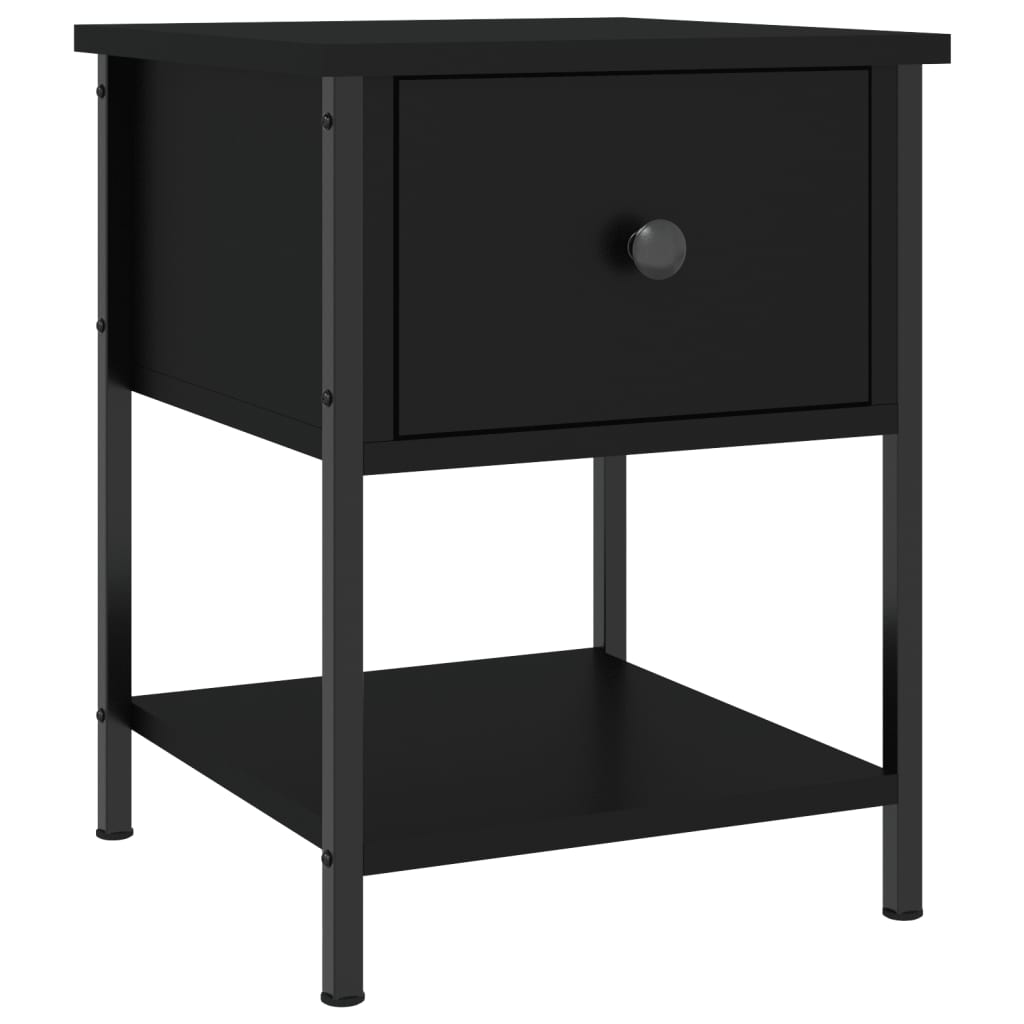 Mesitas De Noche 2 Uds Madera De Ingeniería Negro 34x35,5x45 Cm_1