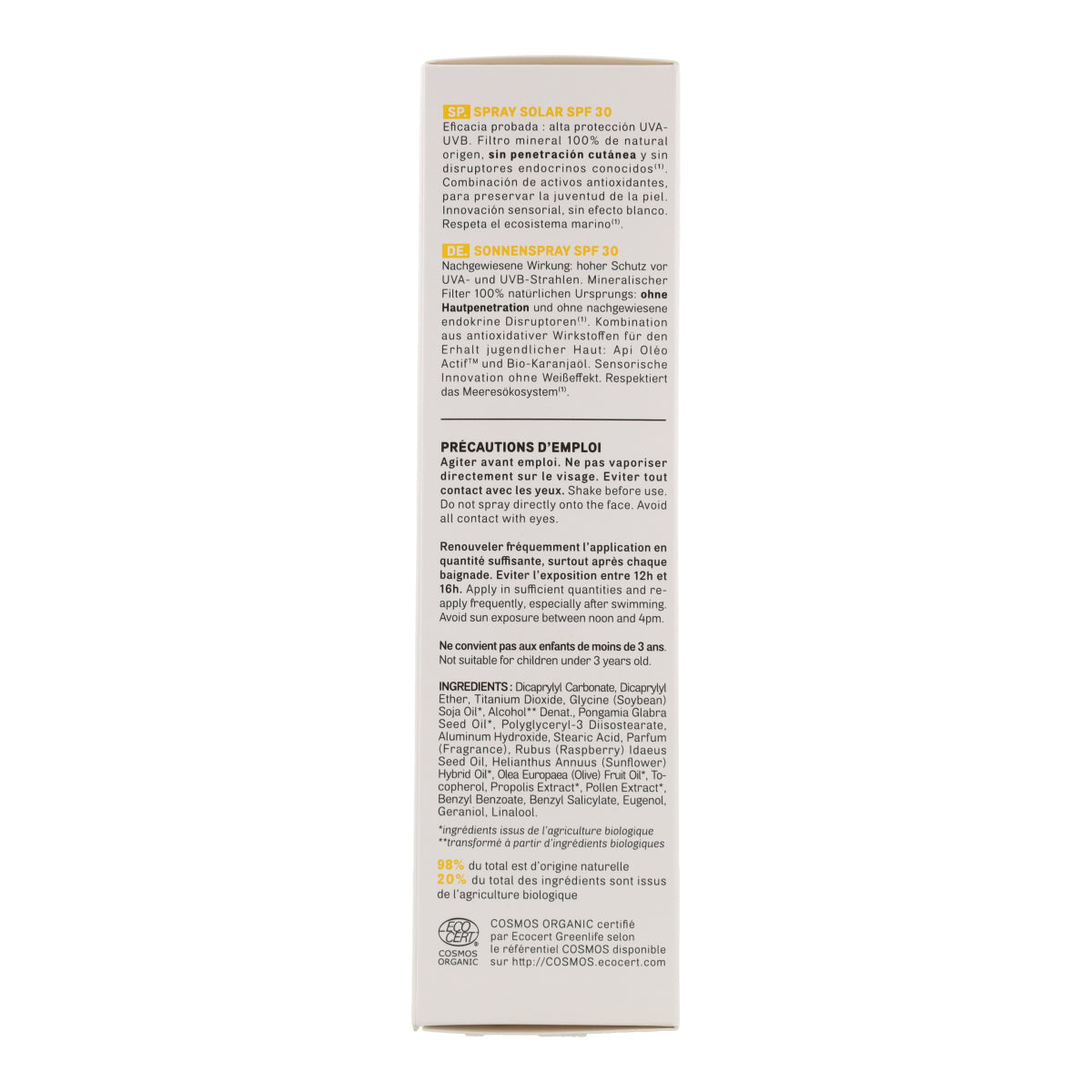 Spray Solar FPS 30 Acorelle 100 ml