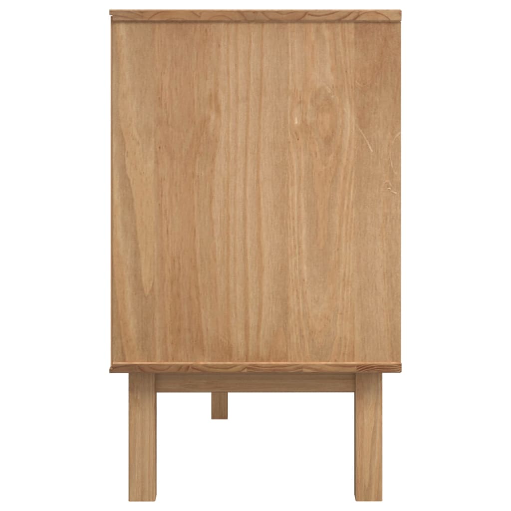 Aparador Otta Madera Maciza Pino Marrón Y Gris 114x43x73,5 Cm / Vetonek_1