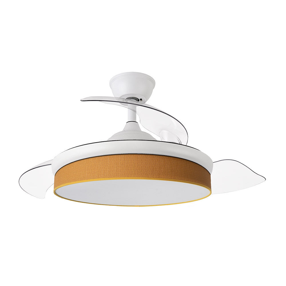 Ventilador Dc Moda 72w Blanco/naranja 91d 3aspas 7200lm 3000-4000-6000k Remoto+ Memoria+ Temporizador_1