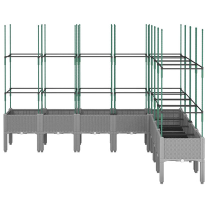 Jardinera Con Enrejado Pp Gris Claro 200x160x142,5 Cm_2