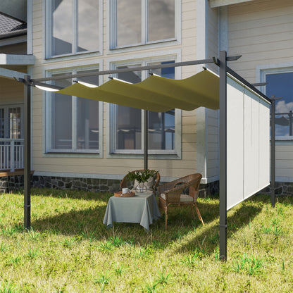 Outsunny Pérgola De Jardín 4x3 M Con Techo Retráctil Y 3 Laterales Enrollables_4