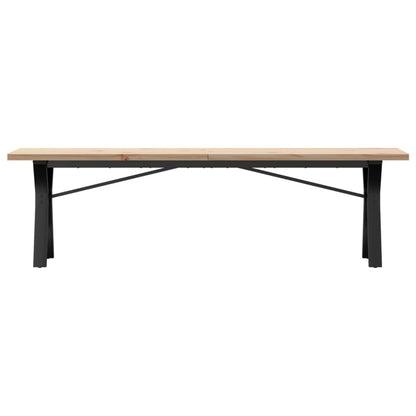 Mesa De Centro Marco Y Madera Maciza Pino Y Acero 160x40x45,5cm_2