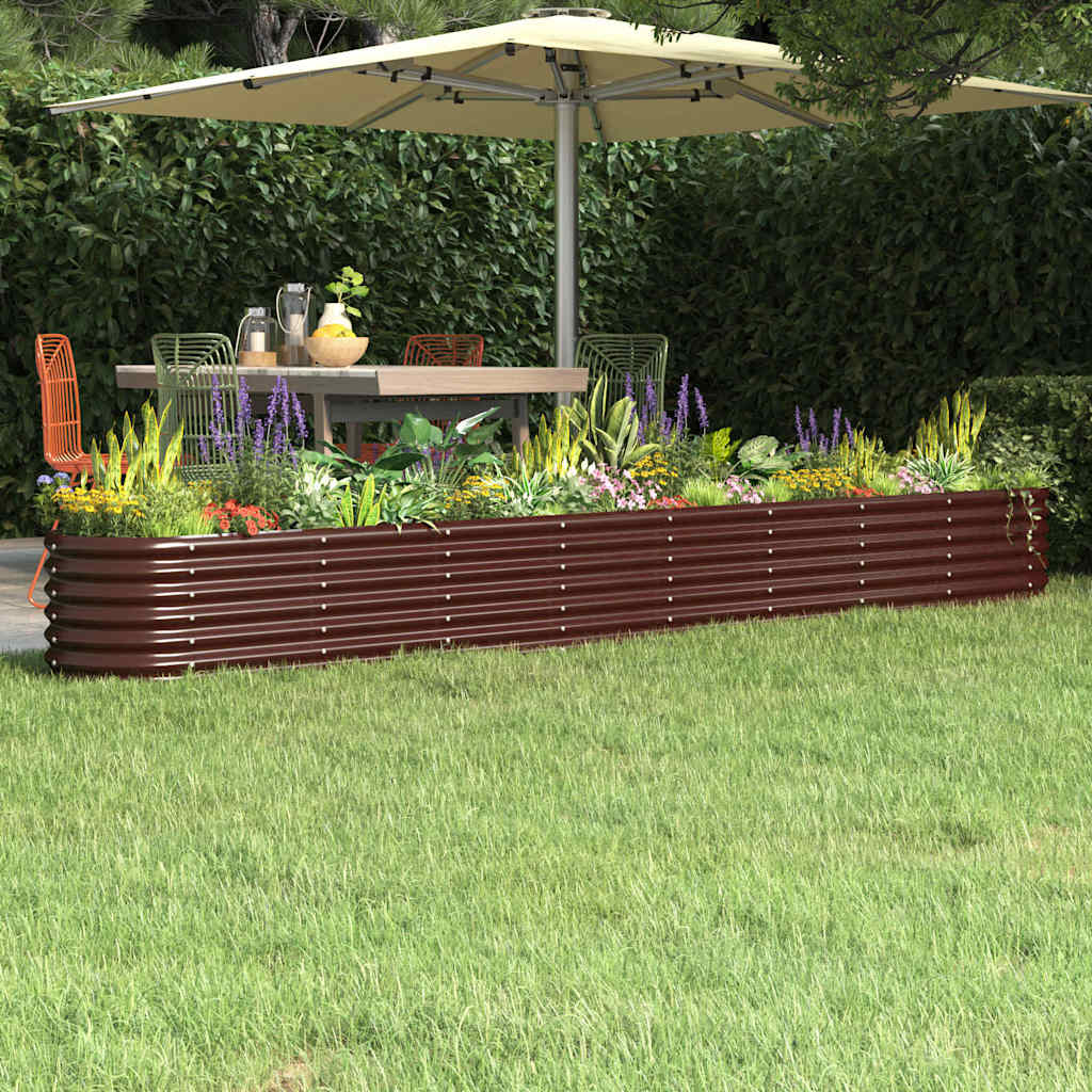 Jardinera Arriate Acero Galvanizado Marrón 332x40x36 Cm_1
