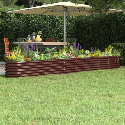 Jardinera Arriate Acero Galvanizado Marrón 332x40x36 Cm_1