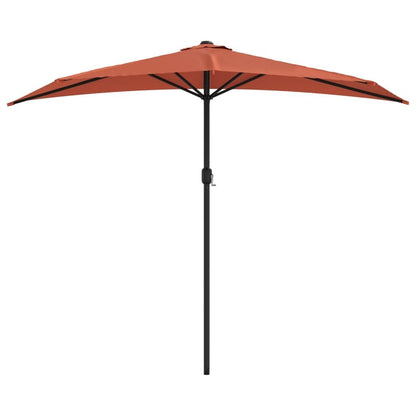 Vidaxl Sombrilla Balcón Semicircular Aluminio Terracota 270x144x222 Cm_0