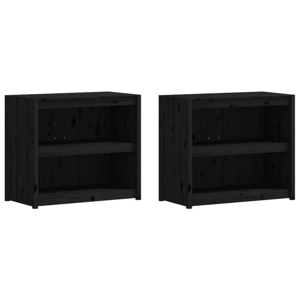 Muebles De Cocina De Exterior 2 Pzas Madera Maciza Pino Negro_3