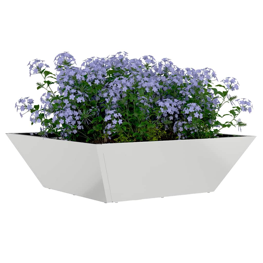 Macetero De Jardín Plateado 50 X 50 X 15 Cm Acero Galvanizado_2