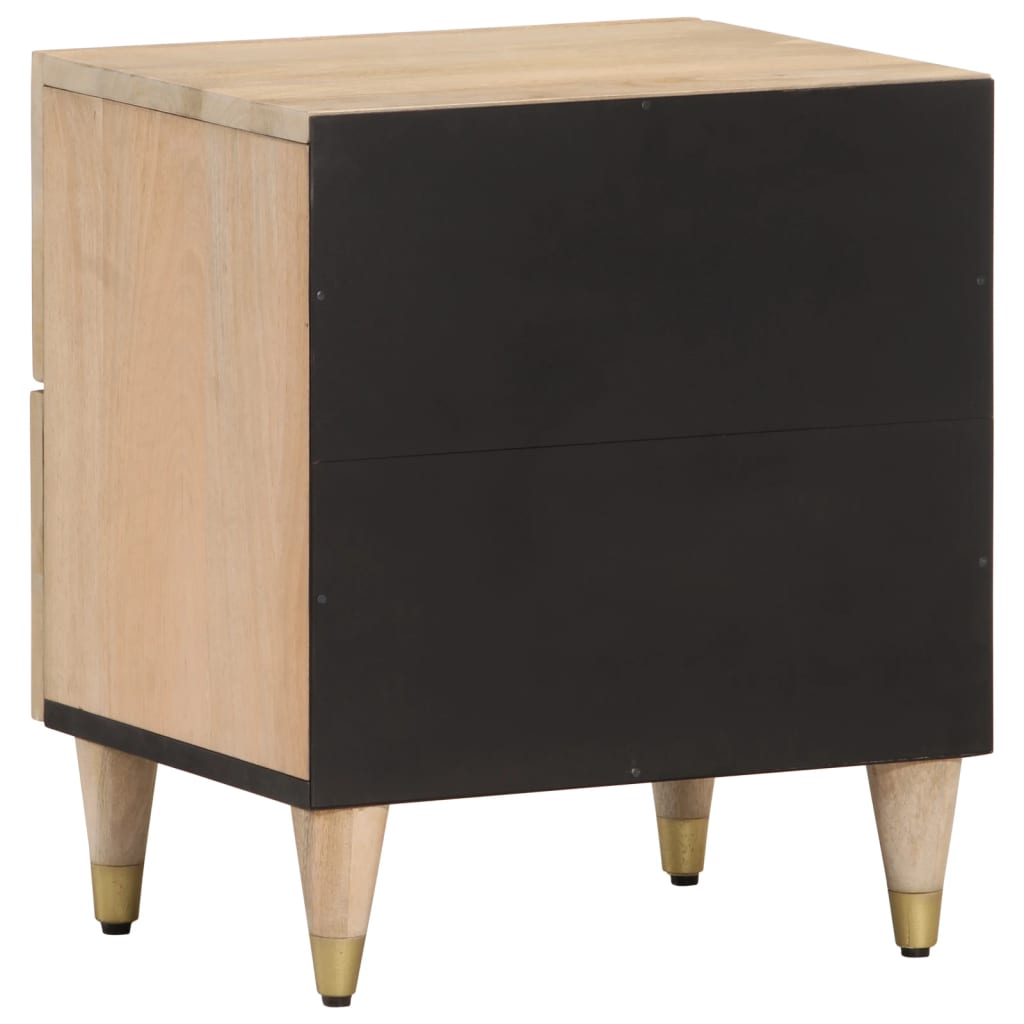 Mesita De Noche De Madera Maciza De Mango 40x33x46 Cm_3