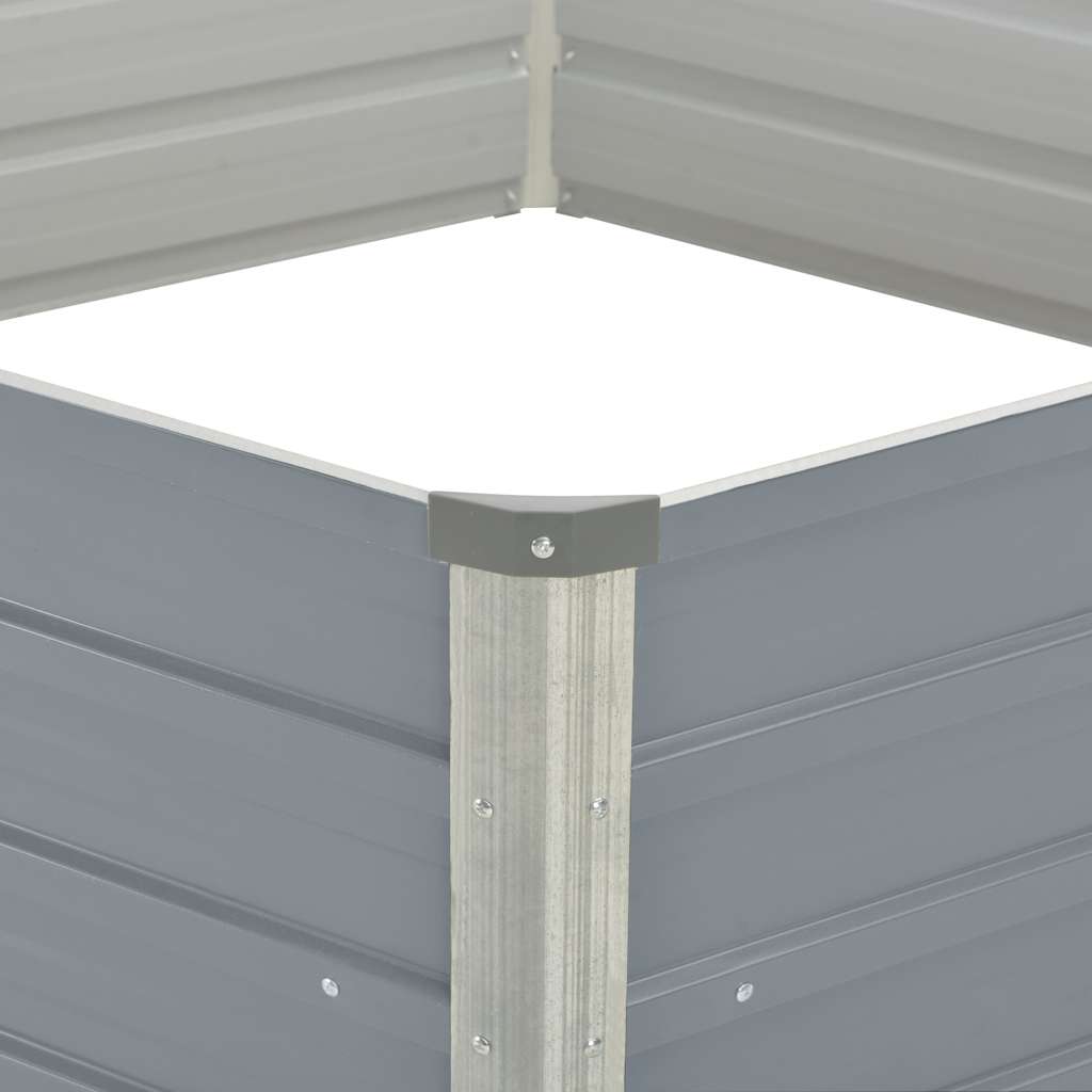 Jardinera Elevada 129x129x45 Cm Acero Galvanizado Gris_3