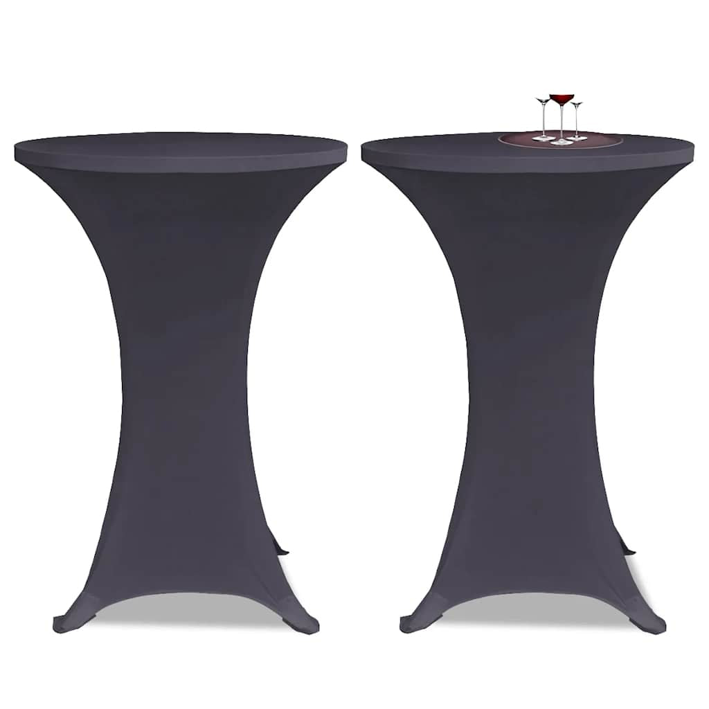 Vidaxl Funda Elástica Para Mesa 4 Unidades 80 Cm Gris Antracita_1