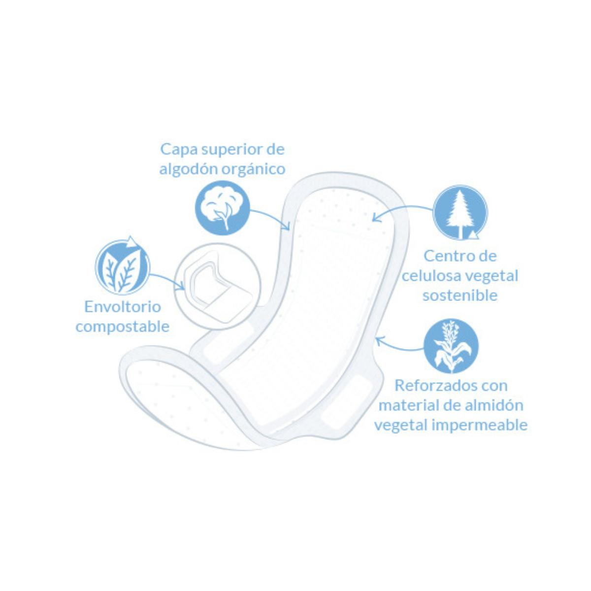 Natracare - Embalagem de 10 absorventes superalados ultra extra biológicos