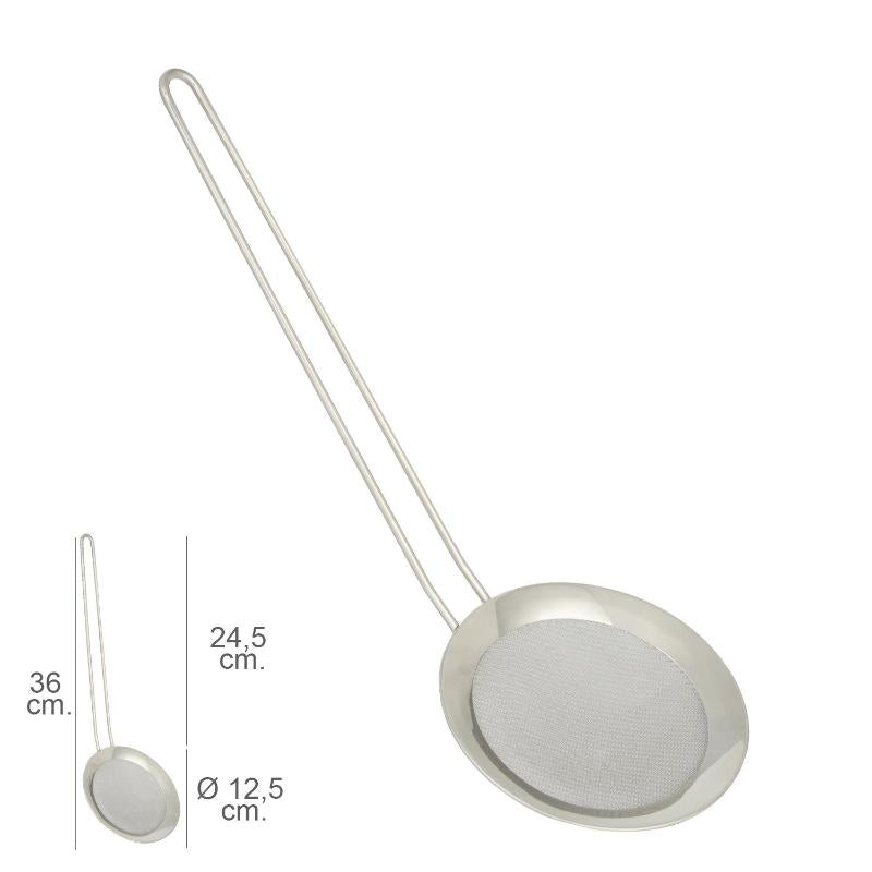 Espumadera Malla Acero Inoxidable Ø 12,5 Cm. Con Mango 24,5 Cm.