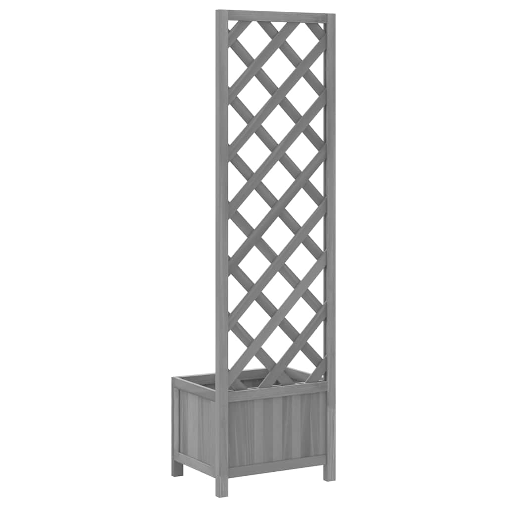 Jardinera Con Enrejado 40x30x135 Cm Madera Maciza De Abeto_5