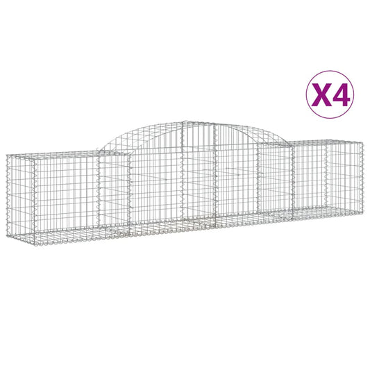 Cestas De Gaviones 4 Uds Forma De Arco Hierro 300x50x60/80 Cm_0
