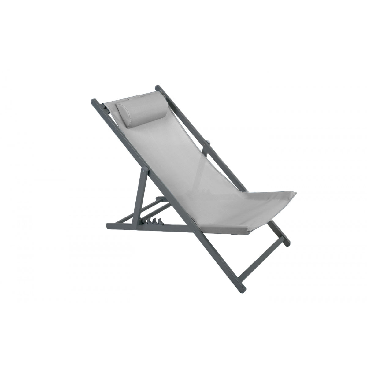 Lote De 2 Sillas De Jardín Plegables De Acero Texaline Gris Multiposición Con Reposacabezas - Muebles De Jardín - Chilienne - 59x101xh94cm_0