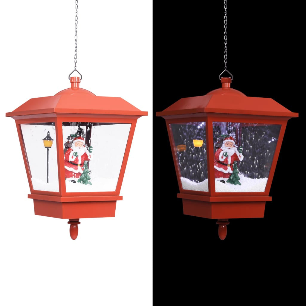 Vidaxl Lámpara Colgante De Navidad Con Led Y Santa Rojo 27x27x45 Cm_1