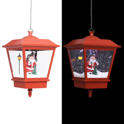Vidaxl Lámpara Colgante De Navidad Con Led Y Santa Rojo 27x27x45 Cm_1
