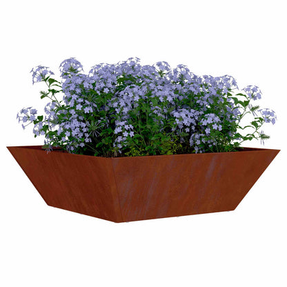 Macetero De Jardín 5 Uds. Oxidado 50 X 50 X 15 Cm Acero Oxidado_2
