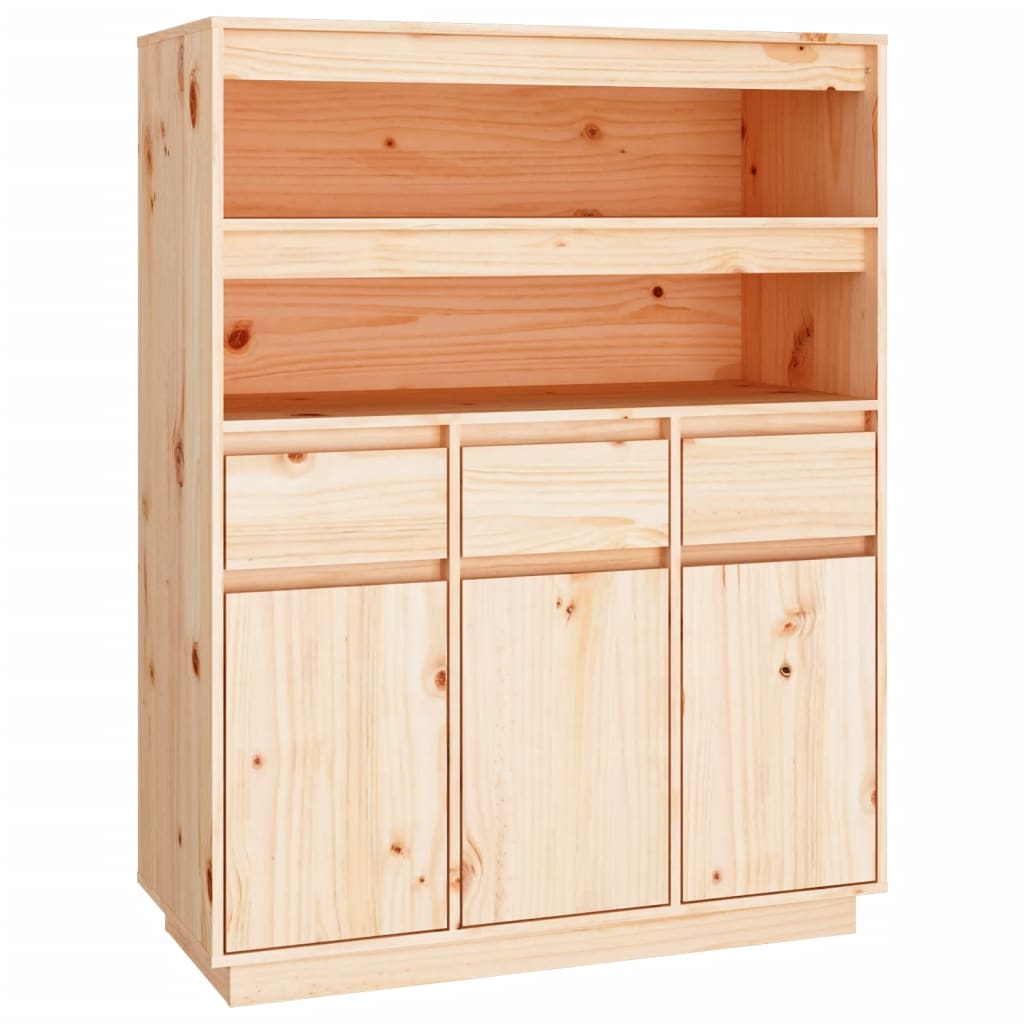 Aparador Alto De Madera Maciza De Pino 89x40x116,5 Cm / Vetonek_4