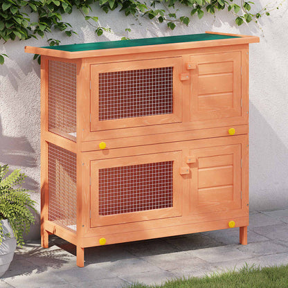 Casa De Animales Pequeños Jaula Conejera 4 Puertas Madera_1