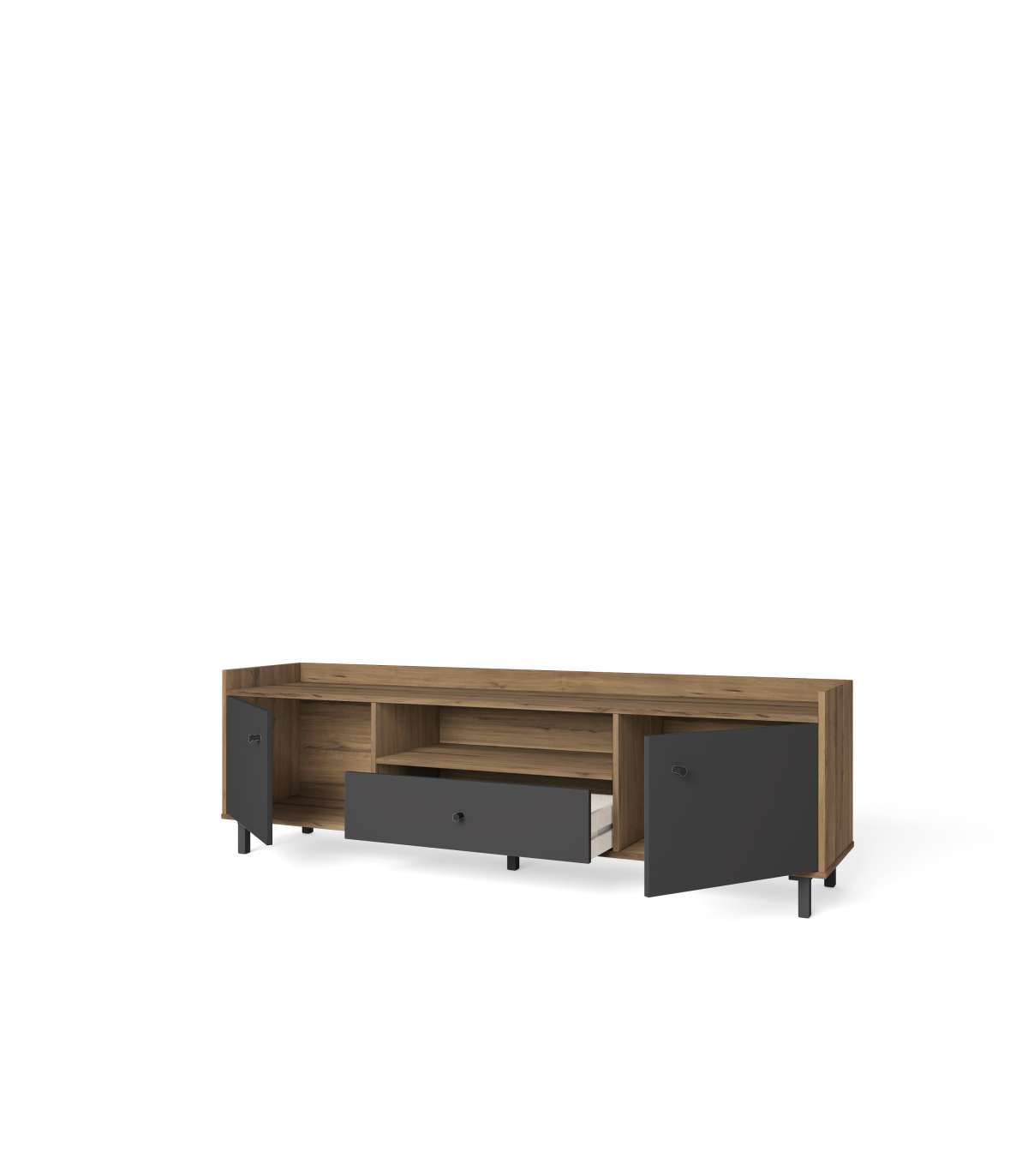 Mueble Televisión Marta 2 Puertas 1 Cajón Acabado Pizarra/sabi, 180.5cm(ancho) 53.3cm(al_2