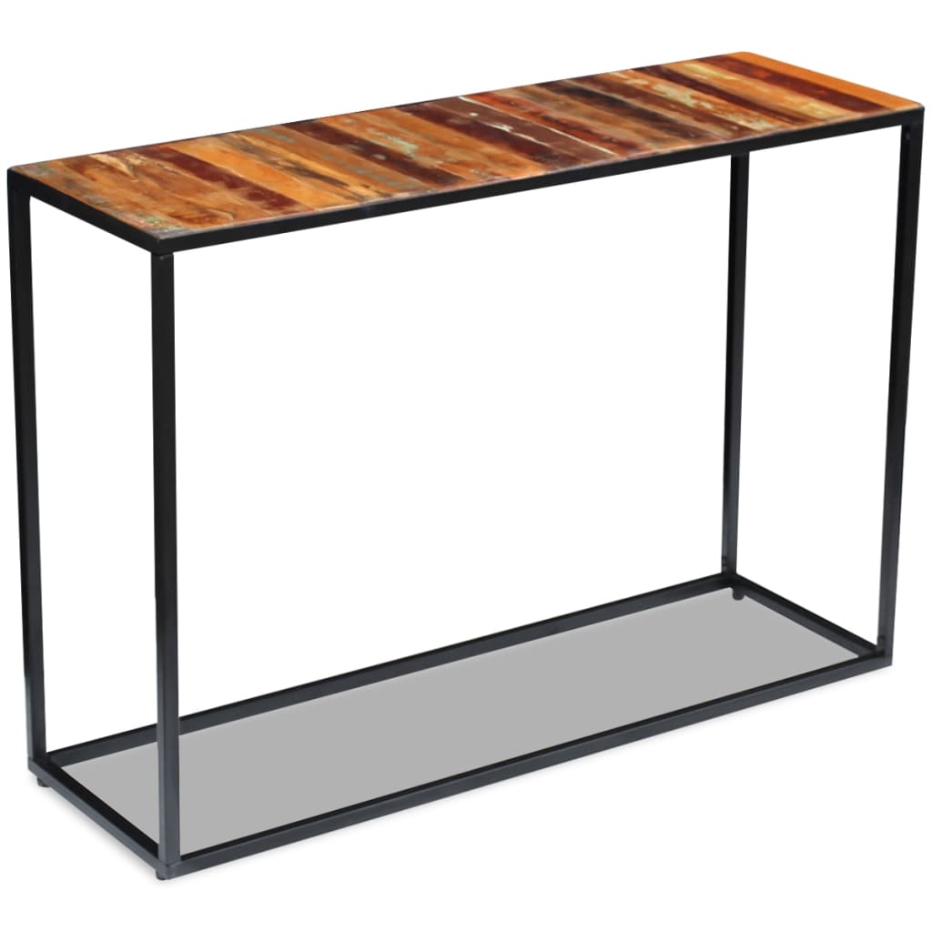 Mesa Consola De Madera Maciza Reciclada 110x35x76 Cm_3