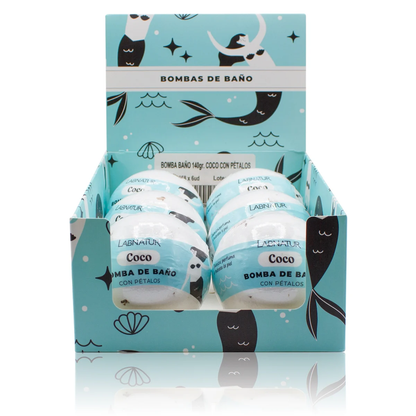 Bomba de Baño Coco con Pétalos Labnatur 140 g | Aroma Dulce y Exótico | Hidrata, Suaviza y Perfuma | Vegana_1