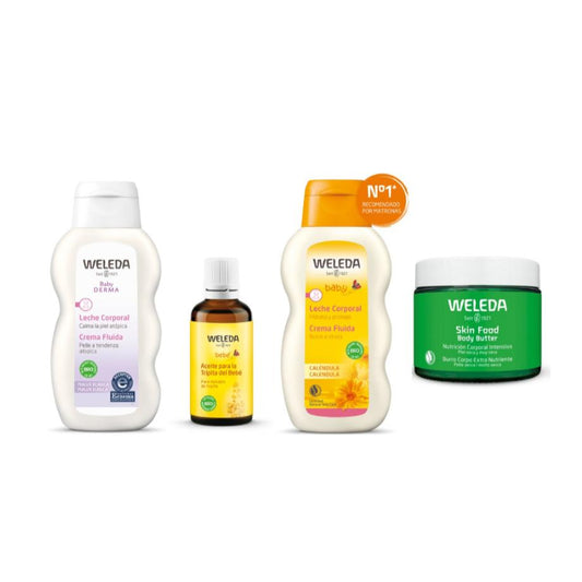 Kit especial de cuidados para bebés e mamãs + presente de manteiga corporal Weleda