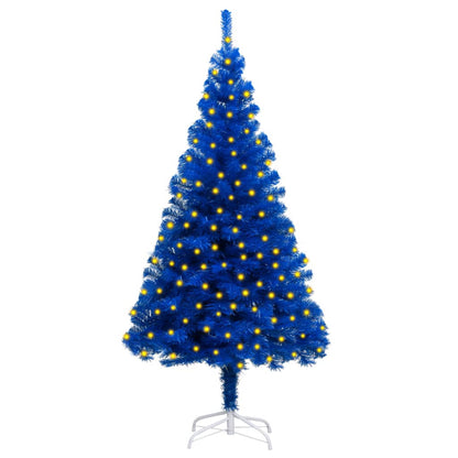 Vidaxl Árbol De Navidad Preiluminado Con Luces Y Soporte Azul 150 Cm_0