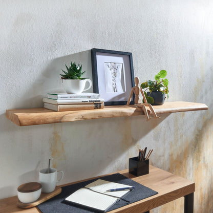 Estantería De Pared 120 Cm En Madera Maciza De Acacia_1