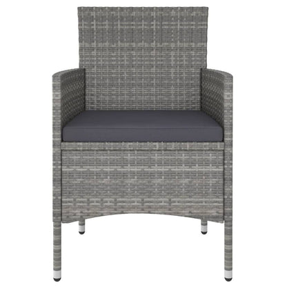 Vidaxl Mesa Sillas Jardín 5 Pzas Ratán Sintético Vidrio Templado Gris_3