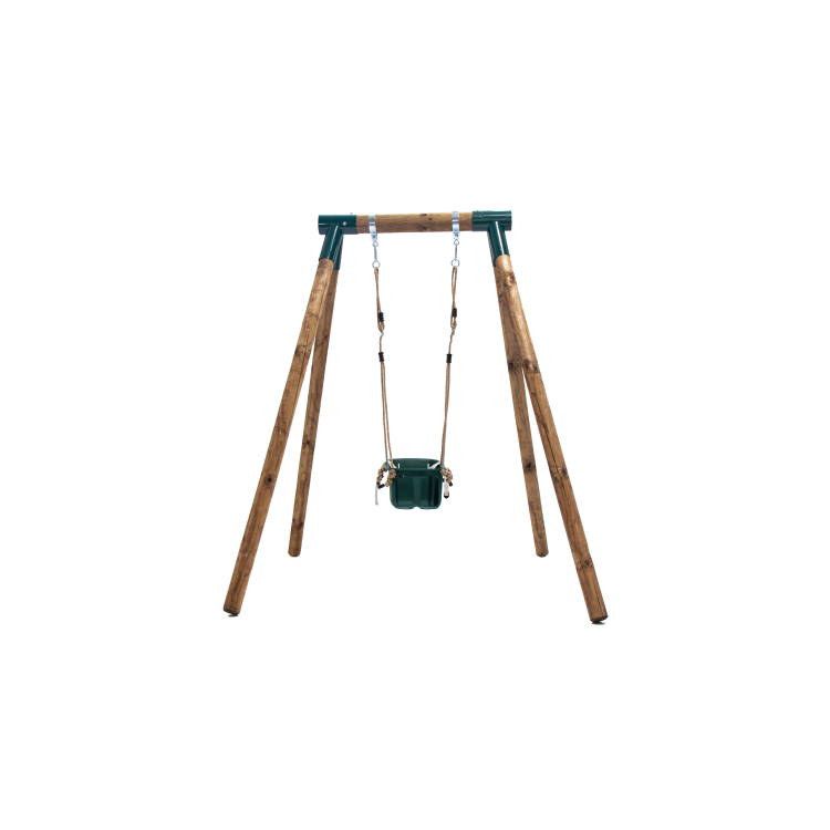 Columpio Individual De Madera Redonda Masgames Kila L + Asiento Bebe._2