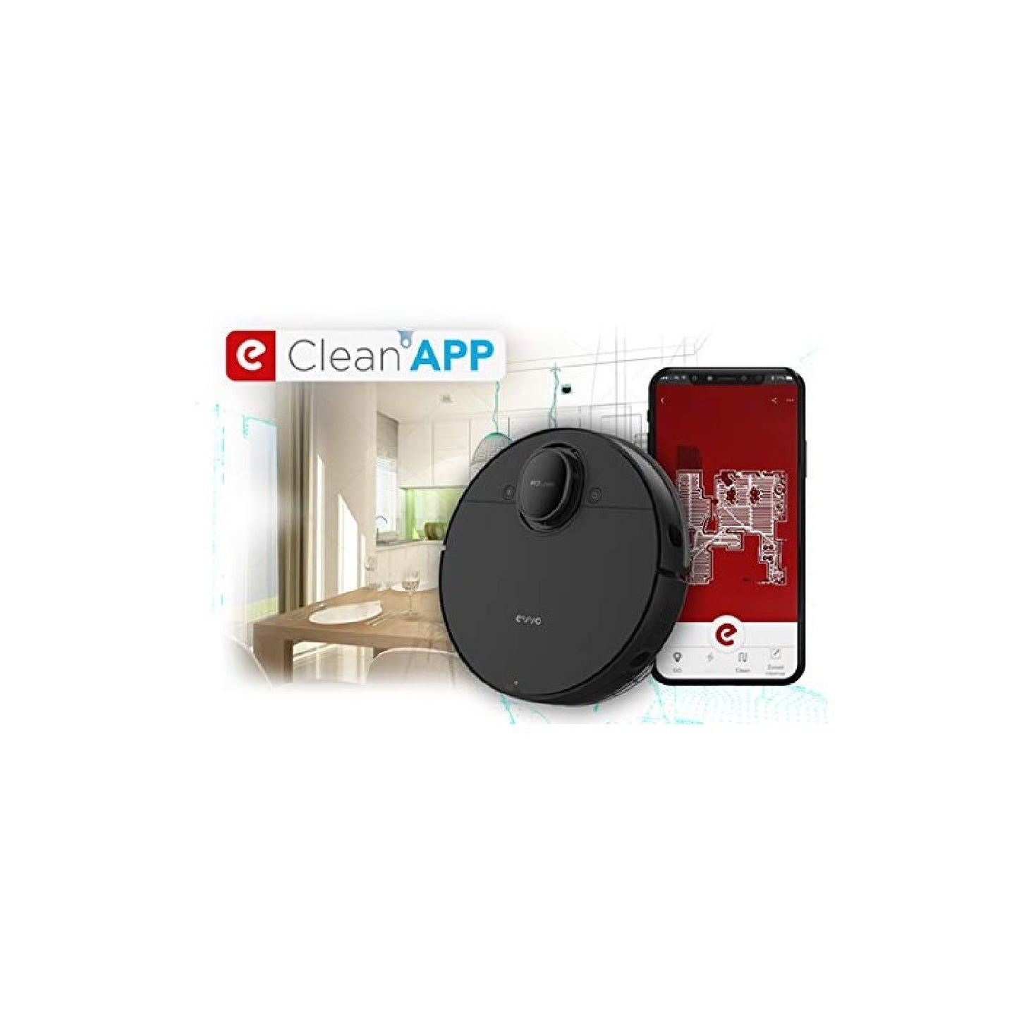 Evvo Robot Aspirador R7 Láser- 4000pa, Motor Inverter, Navegación Laser 360º, Mapeo Inteligente, Función Fregado, Filtro Hepa, Anti-colisiones Y Ant_3