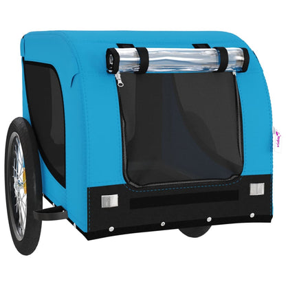 Remolque De Bicicleta Mascotas Hierro Tela Oxford Azul Negro_3